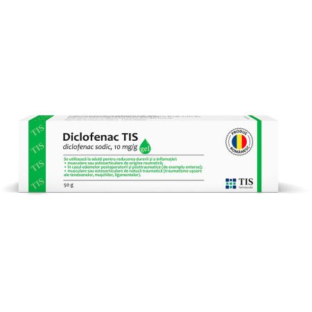 Diclofenac Tis gel cu ardei, 10 mg/g, 50 g, Tis Farmaceutic