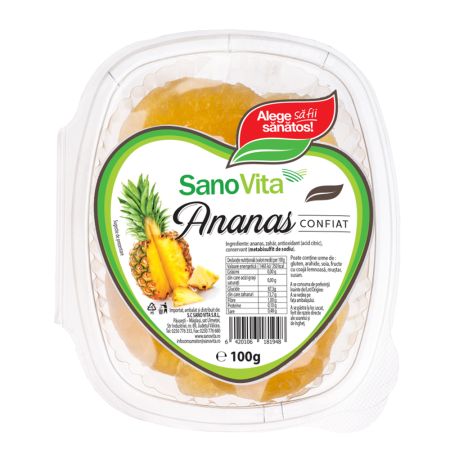 Ananas confiat, 100 g, Sanovita