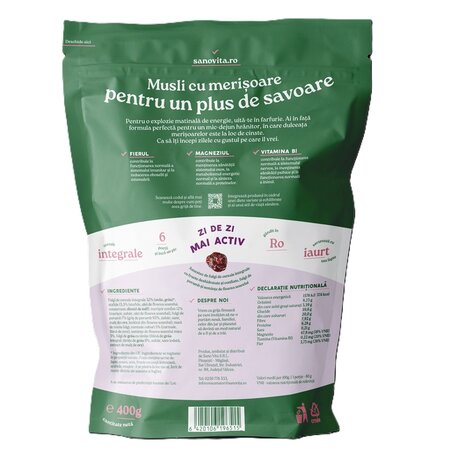 Musli cu merisor, 400 g, Sanovita 737722