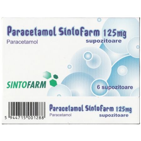Paracetamol, 125 mg, 6 supozitoare, Sintofarm 704077