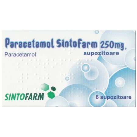 Paracetamol, 250 mg, 6 supozitoare, Sintofarm
