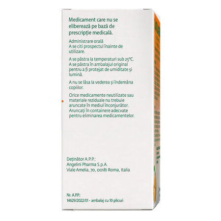 TantumGrip cu gust de portocala, 600 mg/10 mg, 10 plicuri, Angelini 719813