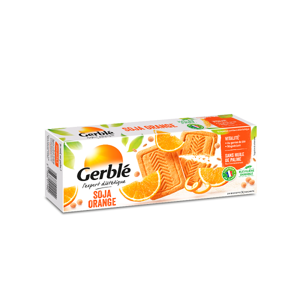 Biscuiti dietetici cu soia si portocale, 280 g, Gerble