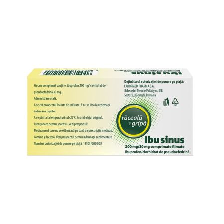 Ibusinus, 200 mg/30 mg, 20 comprimate filmate, Labormed Pharma 659926