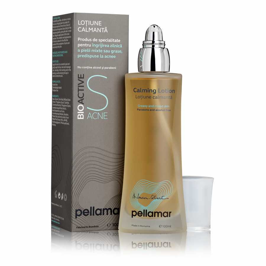 Lotiune calmanta pentru ten gras cu tendinta acneica Bioactive S Acne, 100 ml, Pellamar