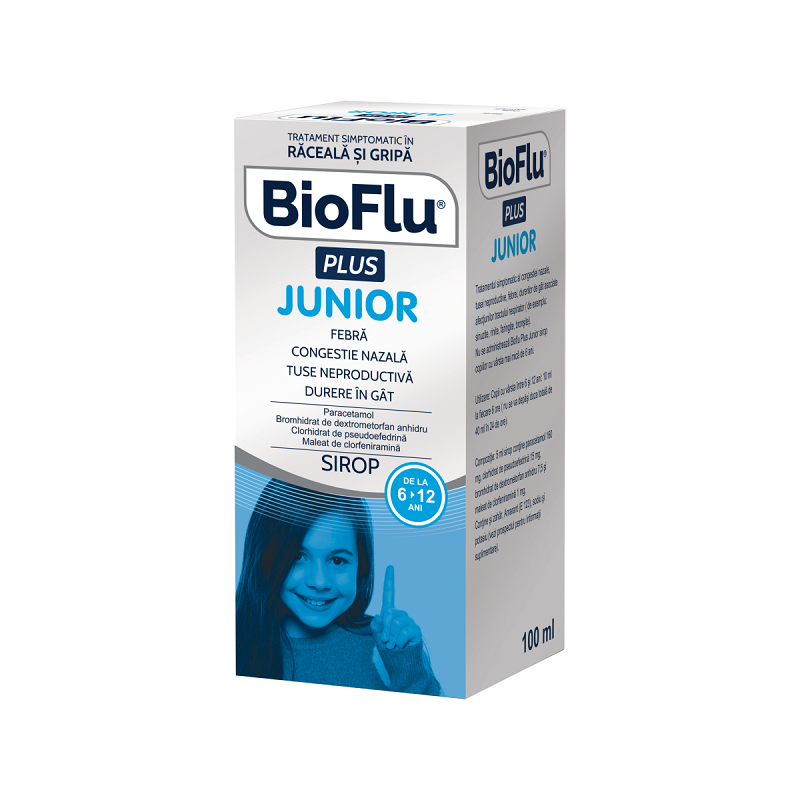 Bioflu Plus Junior sirop, 100 ml, Biofarm