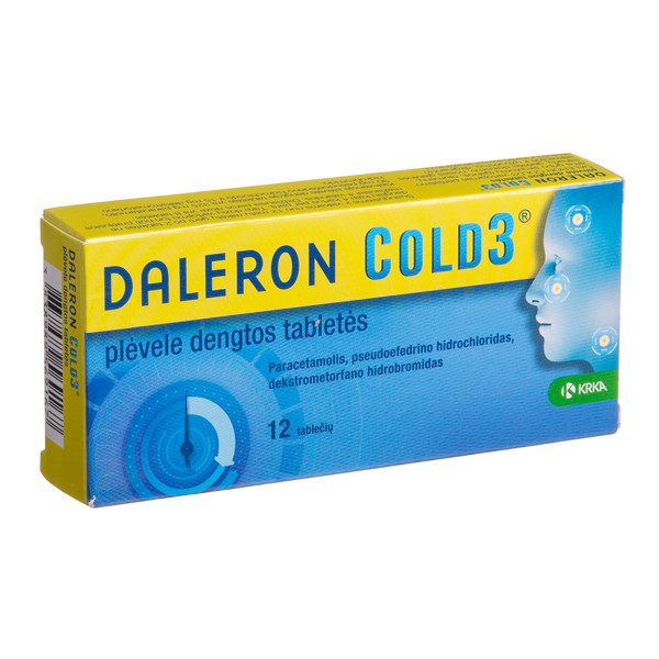 Daleron Cold3, 12 comprimate filmate, Krka