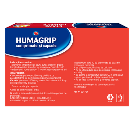 Humagrip, 12 comprimate si 4 capsule, Urgo 576861