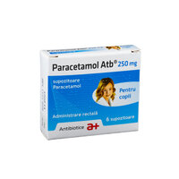 Paracetamol pentru copii, 250 mg, 6 supozitoare, Antibiotice SA