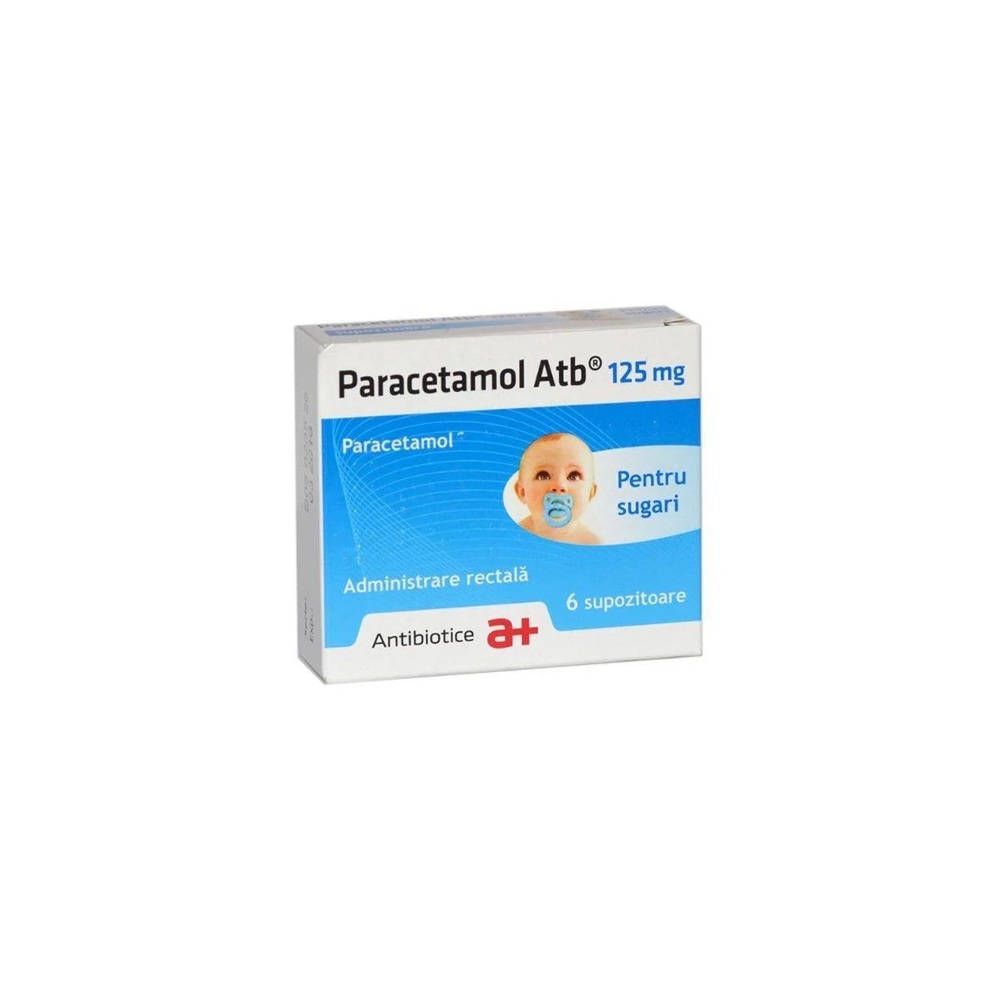 Paracetamol Atb, 125 mg, 6 supozitoare, Antibiotice SA