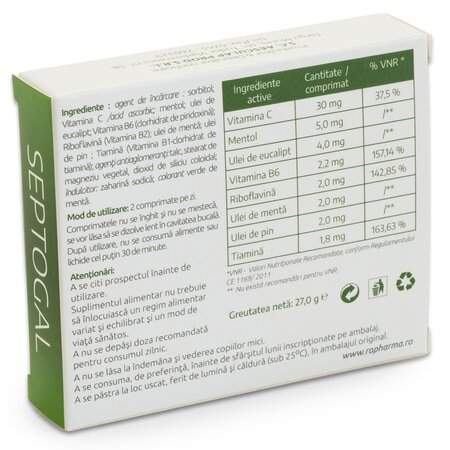 Septogal fara zahar, 27 comprimate pentru supt, Aesculap 704730