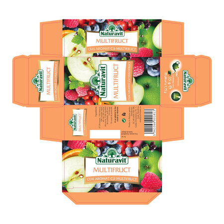 Ceai multifruct, 20 plicuri, Naturavit 666237