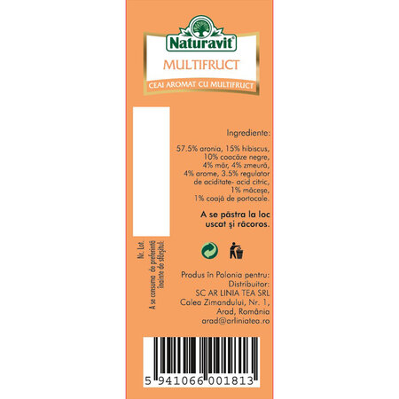 Ceai multifruct, 20 plicuri, Naturavit 666238