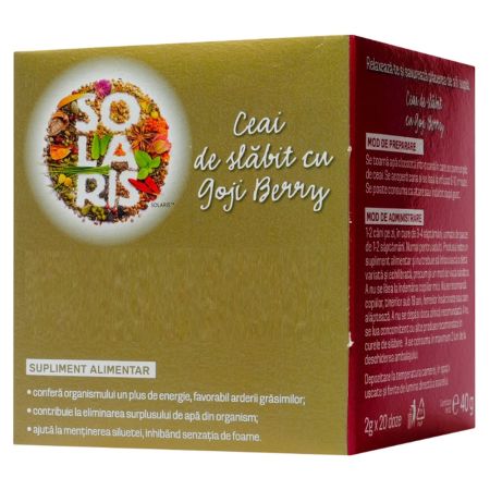Ceai de slabit cu Goji Berry, 20 plicuri, Solaris 675004