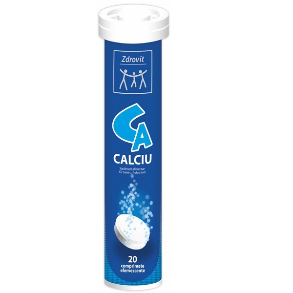 Calciu, 20 comprimate efervescente, Zdrovit