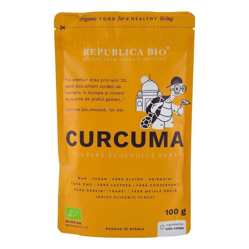 Curcuma Pulbere ecologica, 100 g, Republica Bio