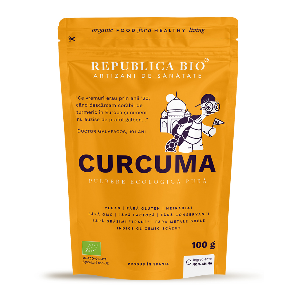 Curcuma Pulbere ecologica, 100 g, Republica Bio
