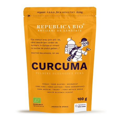 Curcuma Pulbere ecologica, 100 g, Republica Bio