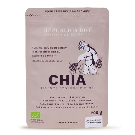 Seminte ecologice de Chia, 200 g, Republica Bio