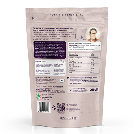 Seminte ecologice de Chia, 200 g, Republica Bio 734530