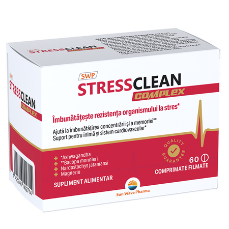 Stressclean Complex, 60 comprimate filmate, Sun Wave Pharma