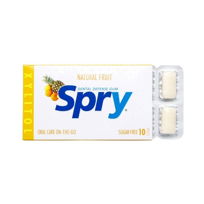 Guma de mestecat cu fructe naturale Spry, 10 bucati, Xlear