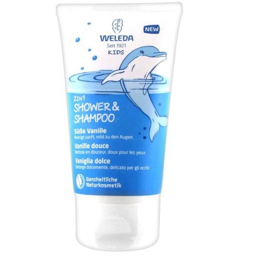 Gel de dus si sampon 2 in 1 pentru copii, vanilie, 150 ml, Weleda