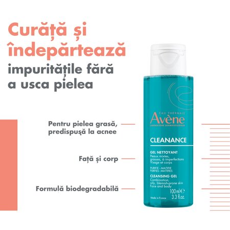 Gel de curatare pentru ten gras cu tendinta acneica Cleanance, 100 ml, Avene 610414