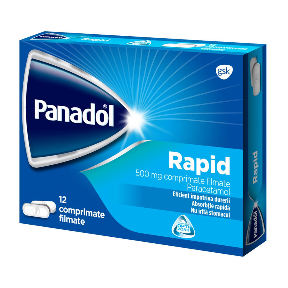 Panadol Rapid, 500 mg, 12 comprimate filmate, Gsk