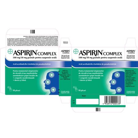 Aspirin Complex, 500 mg/30 mg, 10 plicuri, Bayer 700994
