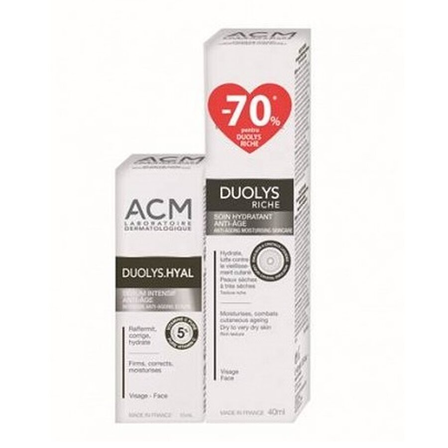 Acm Riche Pachet Duolys Hyal Ser intensiv, 15ml + Duolys Riche emulsi : Farmacia ...
