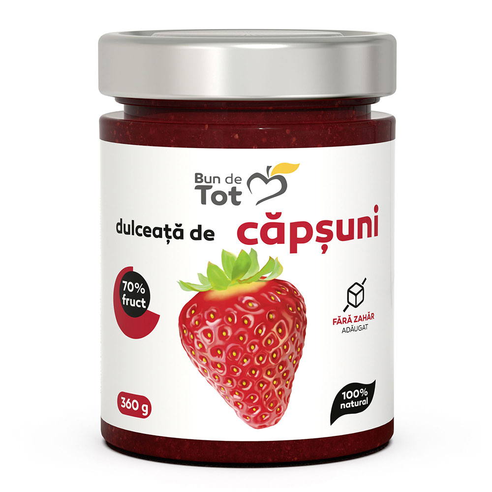 Dulceata de Capsuni dulceata fara zahar, 360g, Dacia Plant