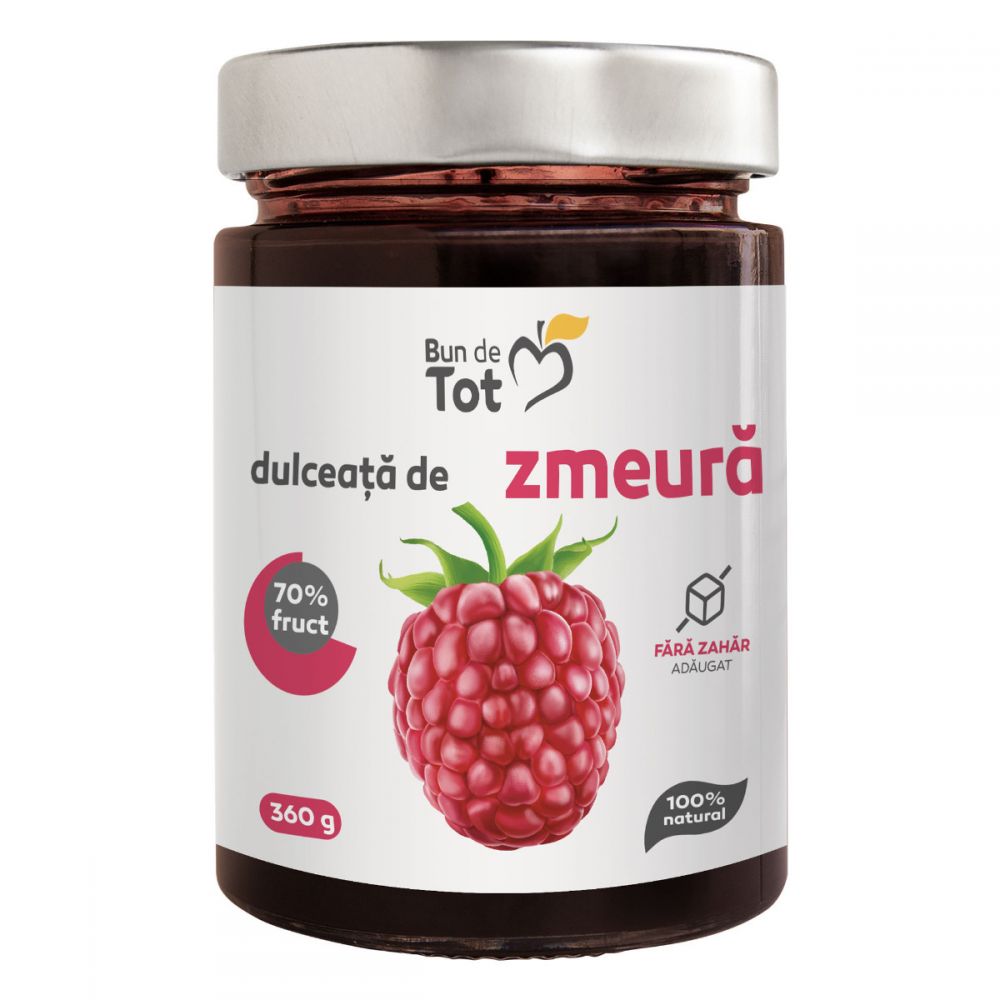 Dulceata de zmeura fara zahar, 360 g, Dacia Plant