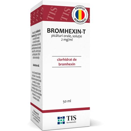 Bromhexin-T, 2 mg/ml picaturi orale solutie, 50 ml, Tis Farmaceutic
