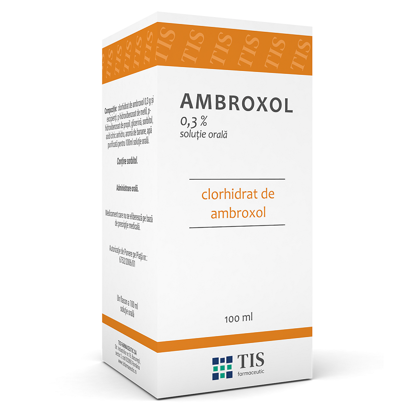 Ambroxol solutie orala, 0,3% soluţie orală, 100 ml, Tis Farmaceutic