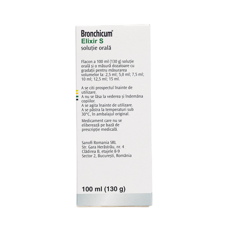 Bronchicum Elixir S solutie orala, 100 ml, Sanofi 528941