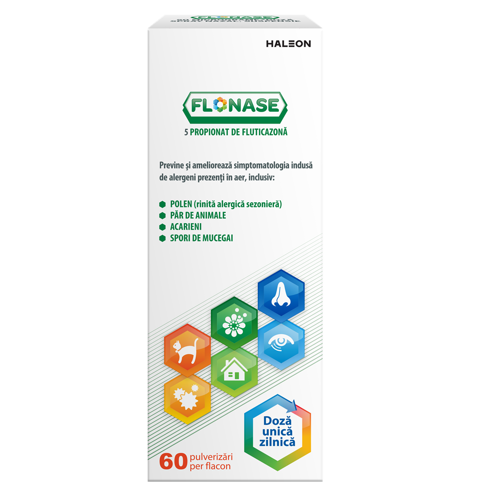 Flonase spray nazal, 50 micrograme/doza, 60 pulverizari, Haleon