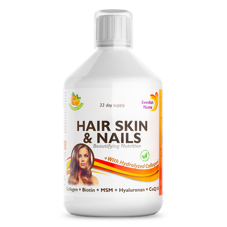 Colagen Lichid Hidrolizat Hair Skin & Nails, 1000 mg, 500 ml, Swedish Nutra