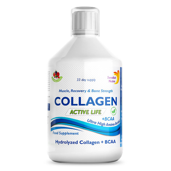 Colagen Lichid Hidrolizat Tip 1, 2 si 3 Active Life, 5000mg, 500 ml, Swedish Nutra