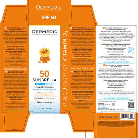 Crema pentru protectie solara SPF 50+ Sunbrella Baby, 50 g, Dermedic 707845