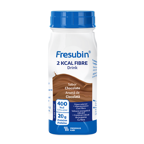 Bautura cu aroma de ciocolata Fresubin 2kcal Fibre, 4 x 200 ml, Fresenius Kabi