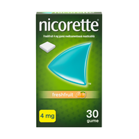 Guma medicamentoasa cu nicotina si aroma de portocale, 4 mg, 30 bucati, Nicorette
