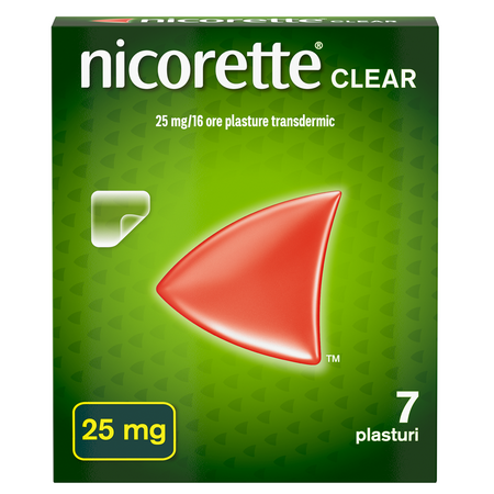 Plasturi transdermici cu nicotina, 25 mg/16 h, 7 bucati, Nicorette