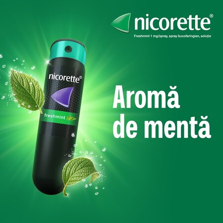 Spray oral cu nicotina si aroma de menta, 1 mg, 13.2 ml, Nicorette 724619
