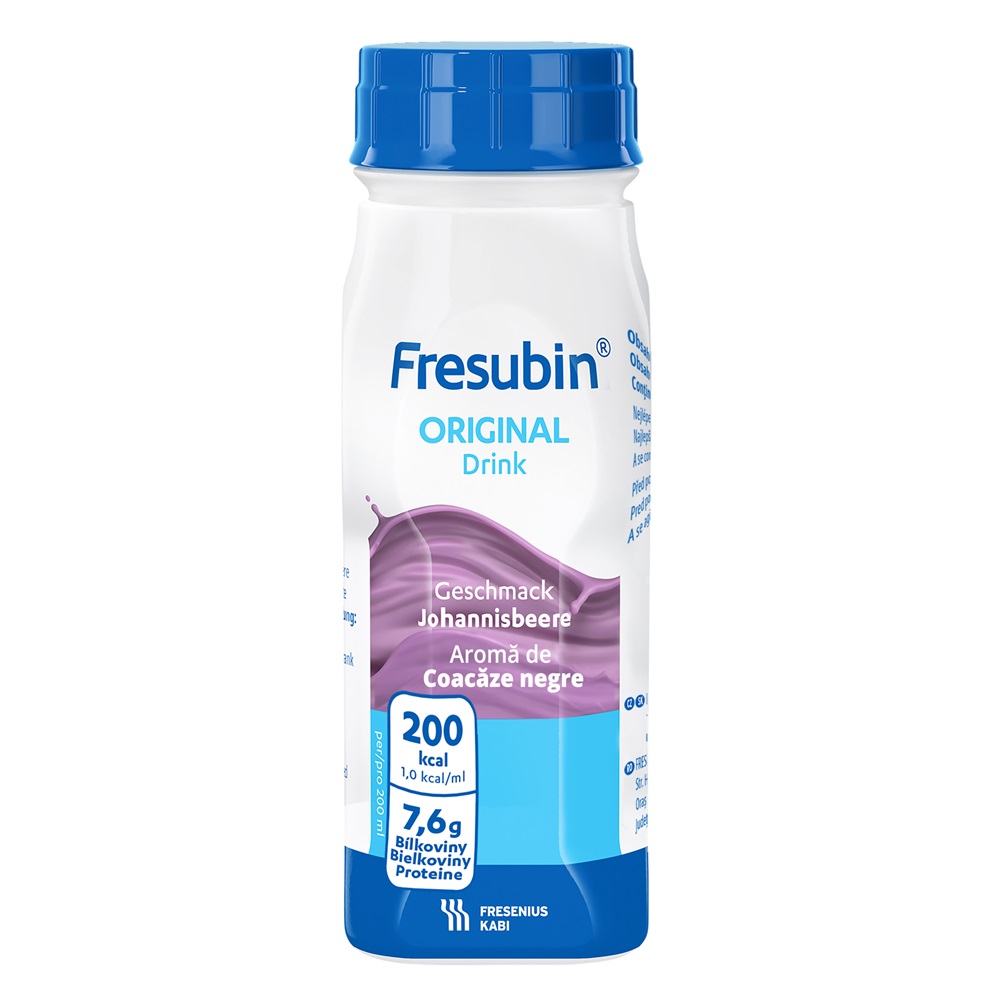 Bautura cu aroma de coacaze negre Fresubin Original, 4 x 200 ml, Fresenius Kabi