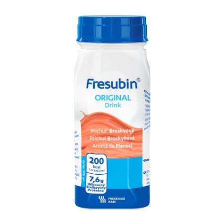 Bautura cu aroma de piersici Fresubin Original, 4x200 ml, Fresenius Kabi Germania