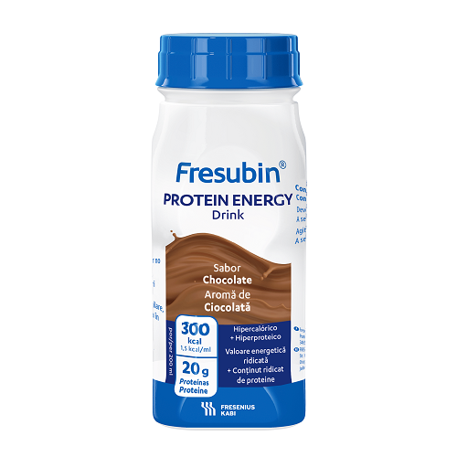 Solutie nutritiva orala cu valoare energetica ridicata, continut ridicat de proteine si aroma de ciocolata Fresubin Protein Energy, 4 x 200 ml, Fresenius Kabi