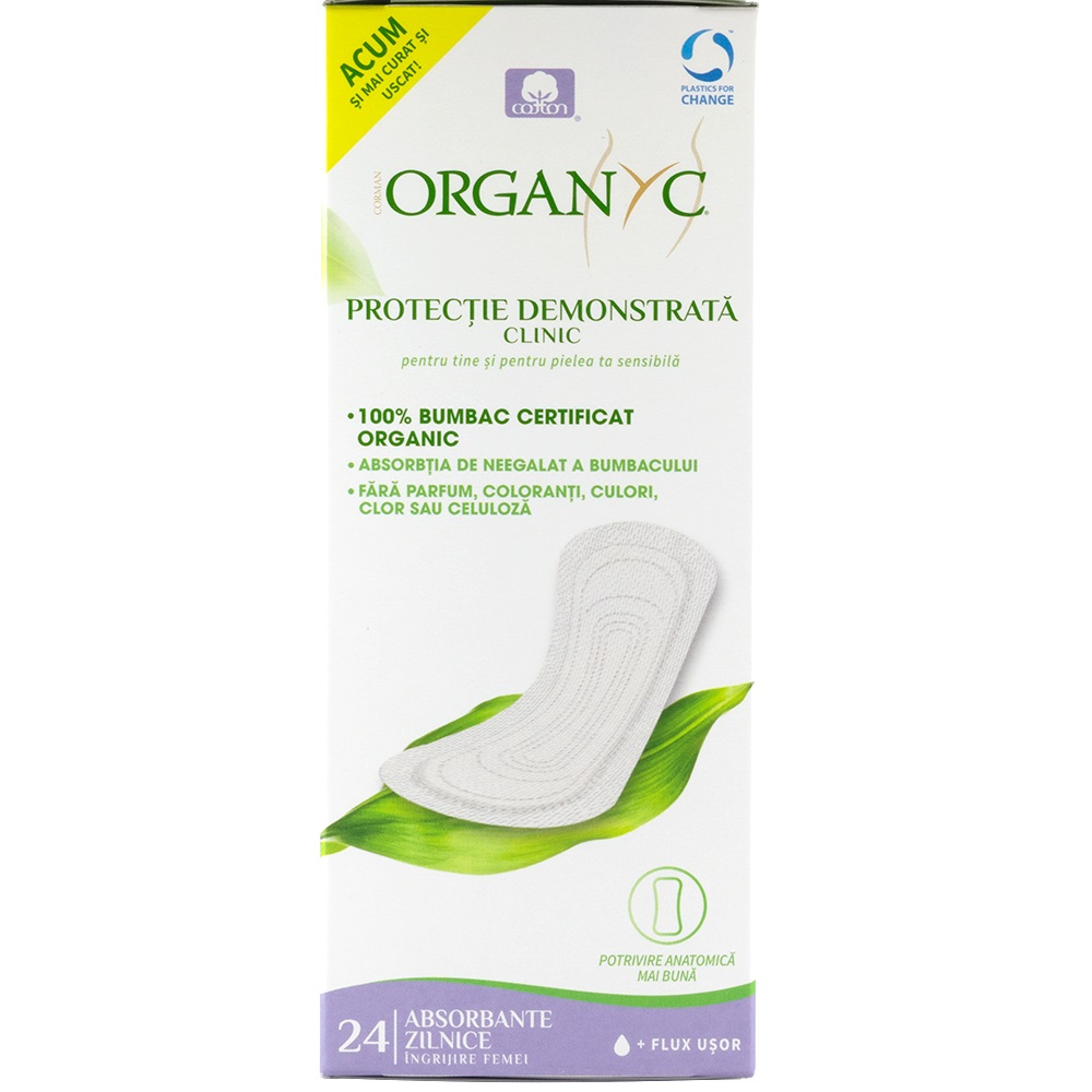 Absorbante zilnice din bumbac organic, 24 bucati, Organyc