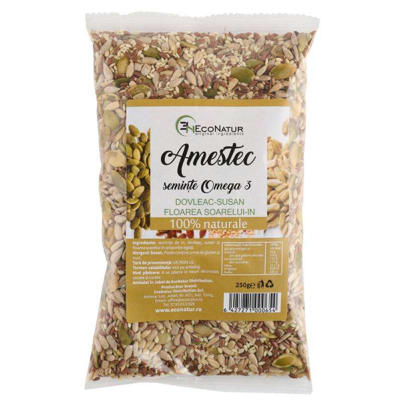 Amestec seminte bogate in Omega 3, 250 g, EcoNatur