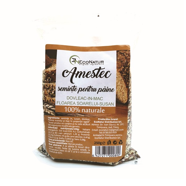 Amestec de seminte pentru paine, 250 g, EcoNatur